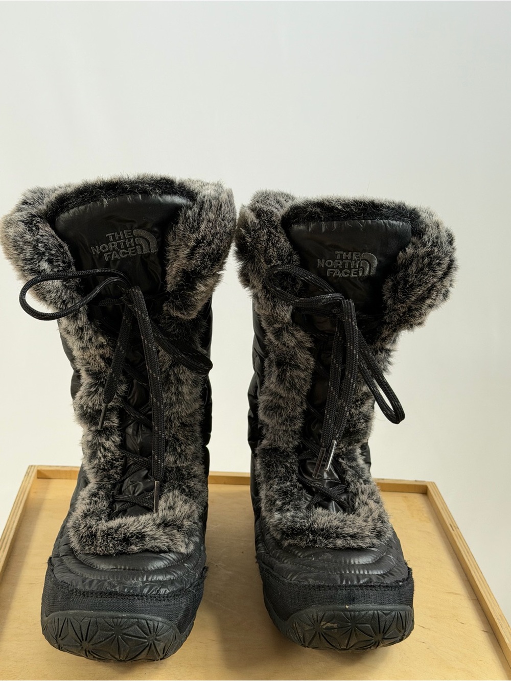 The North Face Black Faux-Fur Trim Insulated Winter Boots